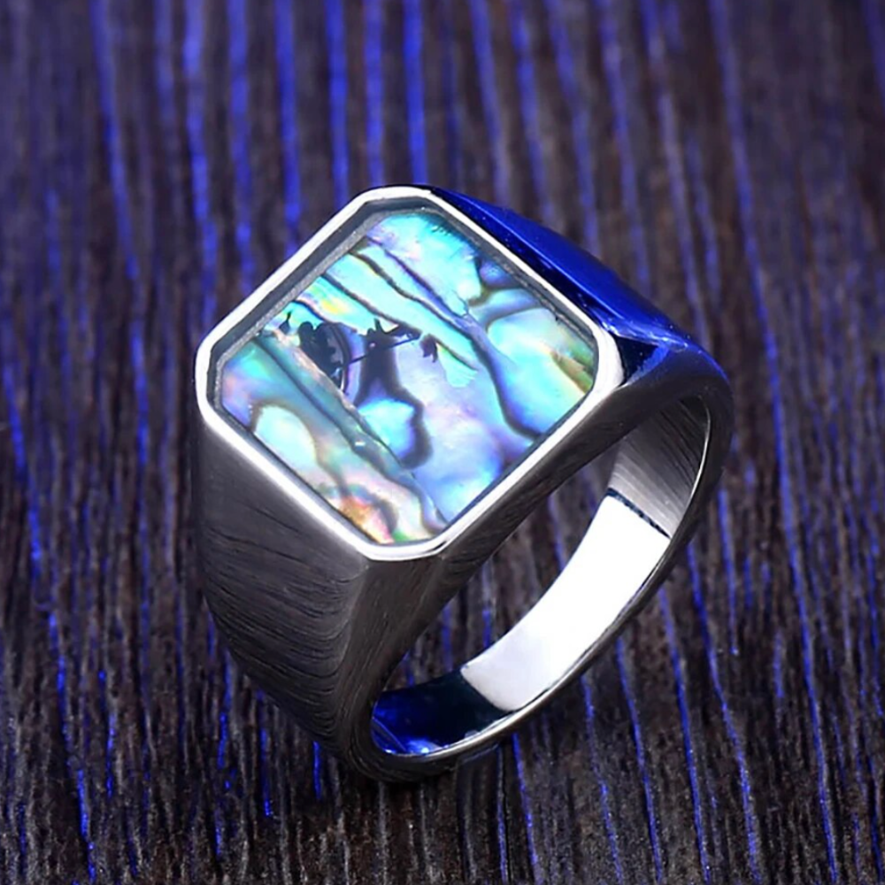 Abalone Signet Ring