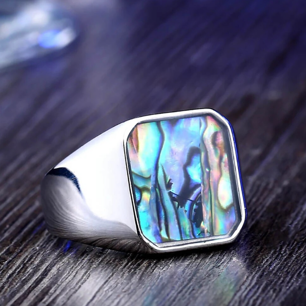 Abalone Signet Ring