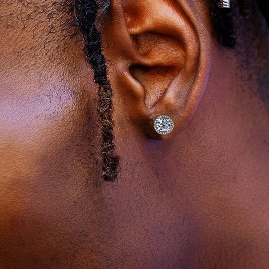 Round Halo Earrings (Pair)