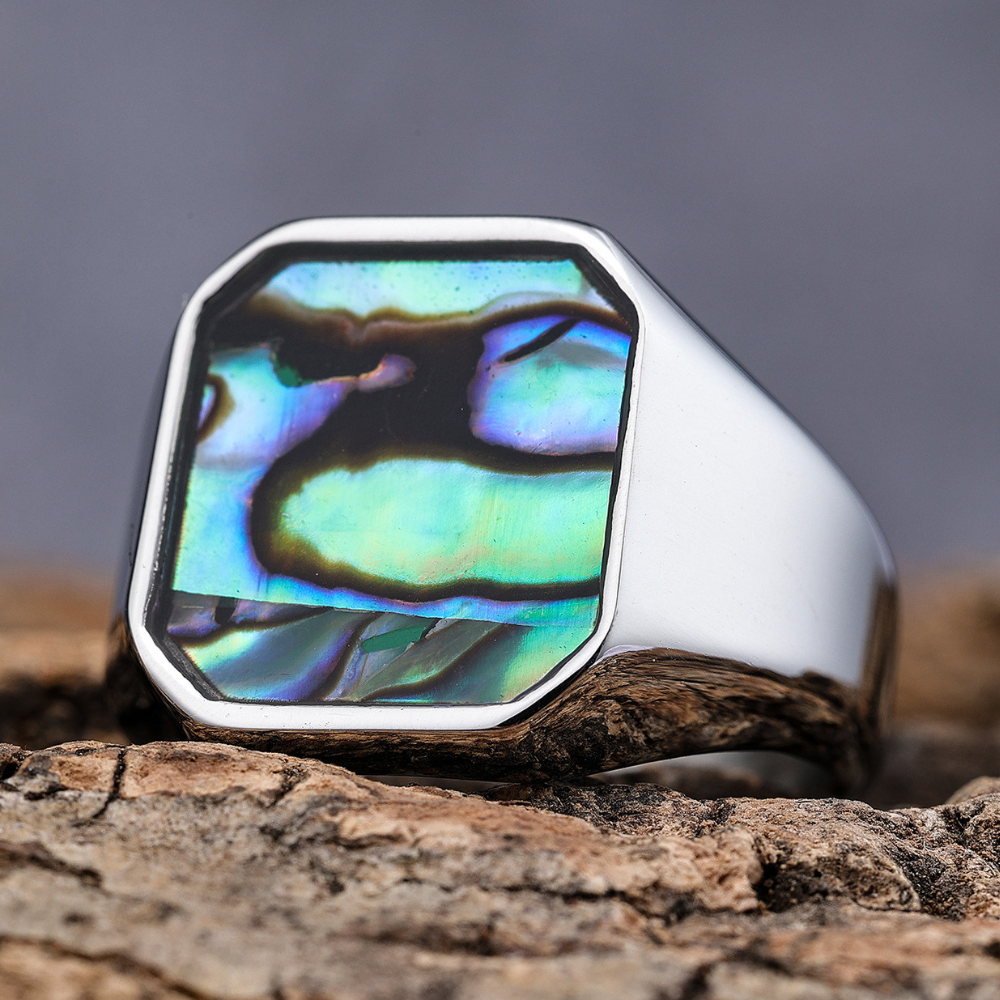 Abalone Signet Ring