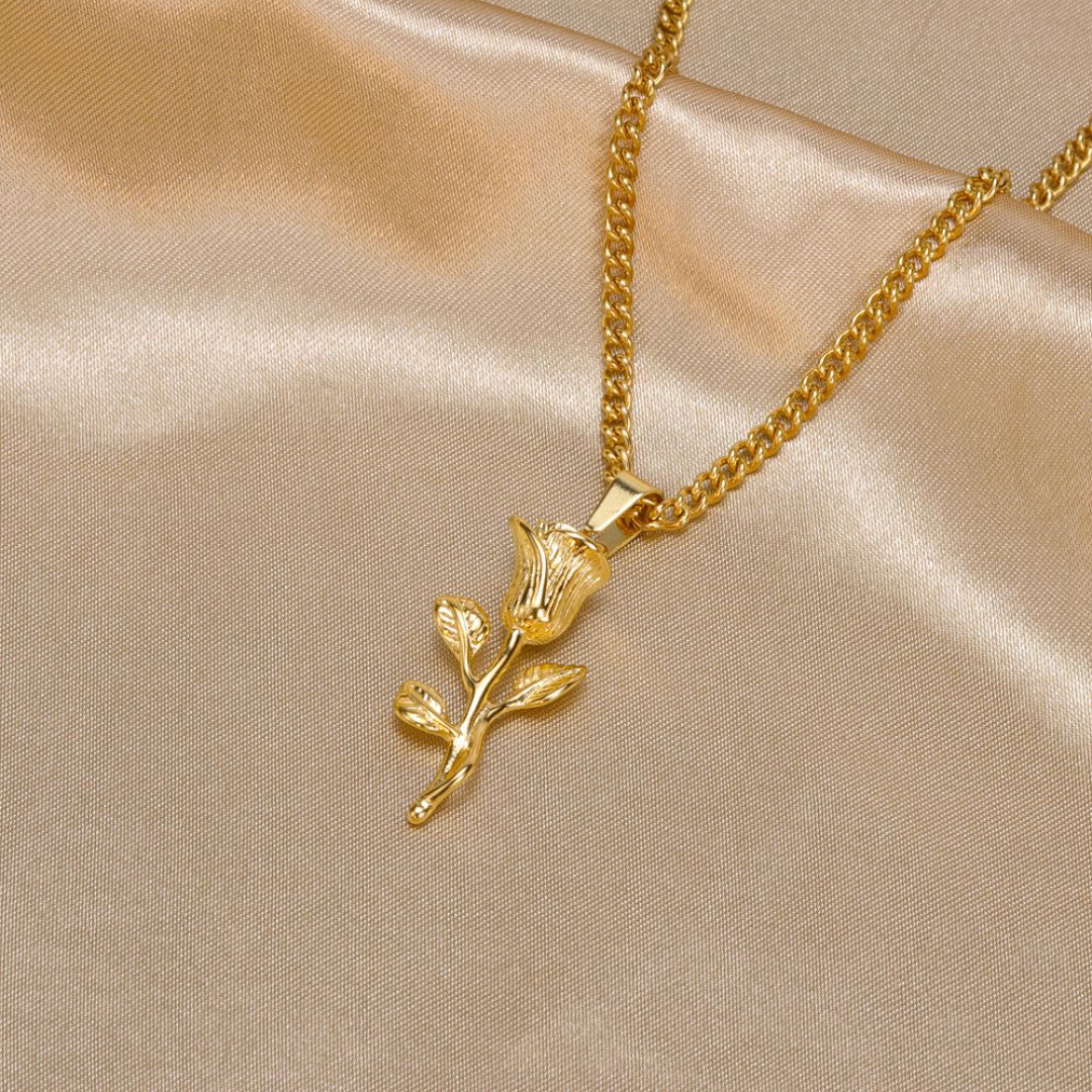 Gold Rose Necklace