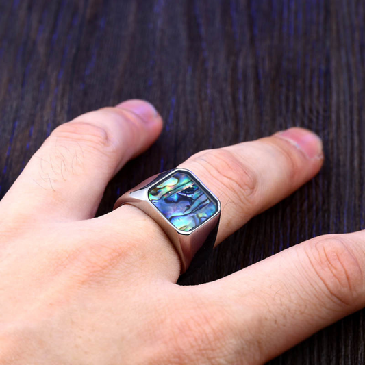Abalone Signet Ring