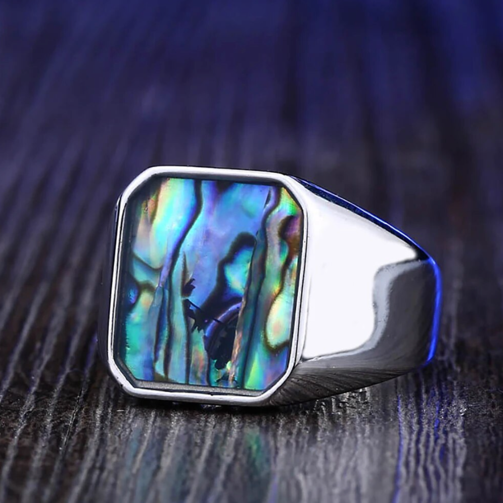 Abalone Signet Ring